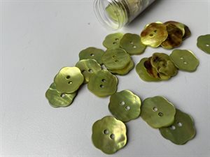 Perlemorknap - blomst i vårgrøn, 15 mm
